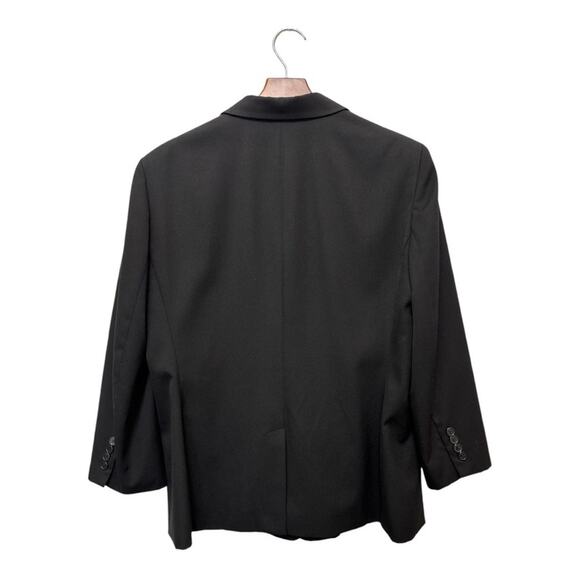 Anne Klein Suit Jacket Lined Black Sz 16 Three Button Two Front Flap Pockets EUC - Picture 2 of 8